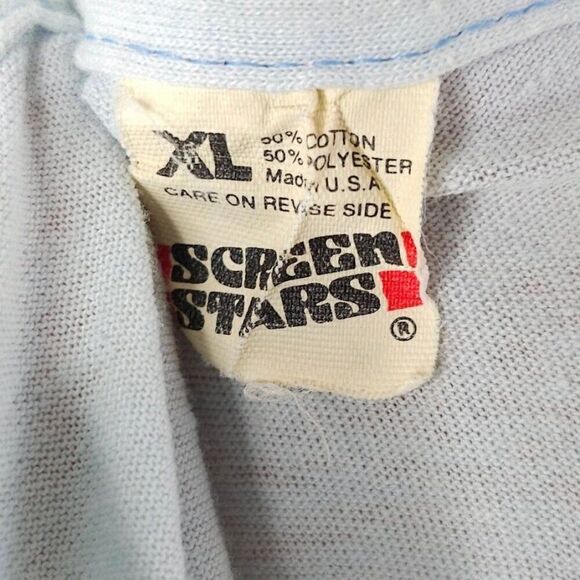 Vintage Surfing Rhino T Shirt Mens Size Medium Light Blue El Paso Texas - Picture 6 of 7